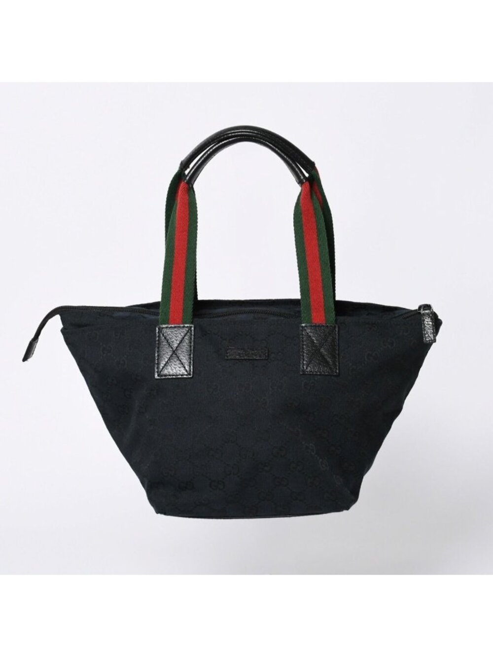 Gucci Handbag Sherry Line GG Canvas Silver Navy